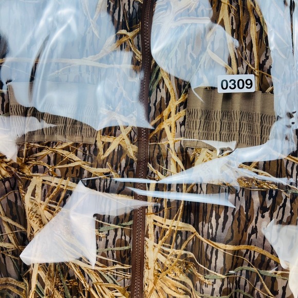 Columbia Jacket Mens Large Reversible Camo Duck Hunting Bomber Brown Nylon Down - Picture 11 of 11